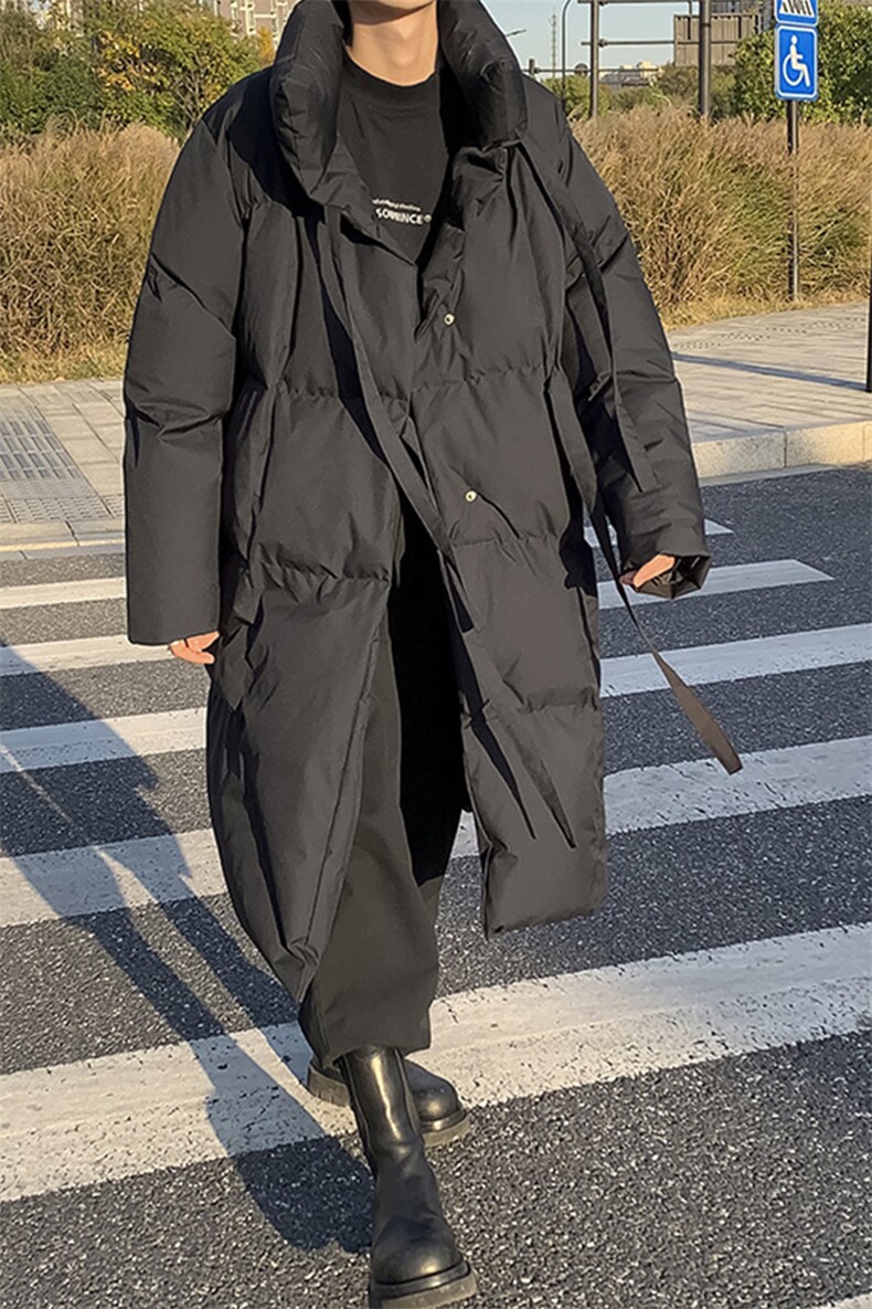 基地-MY994-P168冬季新款飘带中长款棉衣男同款棉服暗黑风控228，男装棉衣，电商B280-1（原A049）