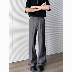 复古垂感休闲西裤男夏季新款宽松百搭高级微喇西装直筒裤9500 P46图片