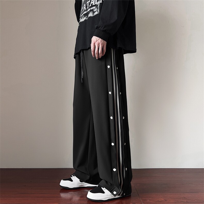 K02048-P60秋季大码oversize直口排扣卫裤休闲裤M-6XL,男装休闲裤,星座109