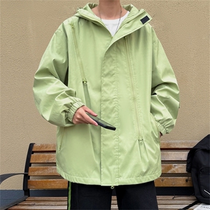 JK8008/特P50春装现货港风防水拉链冲锋衣男潮流夹克个性外套图片