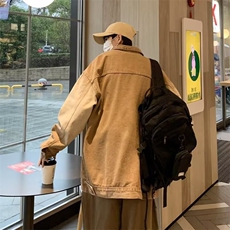 美式渐变水洗牛仔外套男春秋季潮牌复古宽松休闲工装夹克，男装工装外套，星座506A