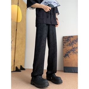8XL-M 特大码肌理感冰丝薄款休闲裤长裤男宽松百搭情侣裤K967P45图片
