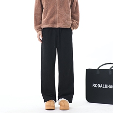 冬季加绒加厚阔腿裤男女2025新款外穿棉裤羊羔绒直筒裤K0886-P38，男装棉裤，星座308B-2