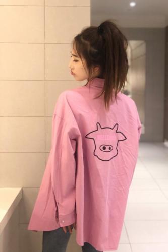 ZCL2103春季新款时尚潮流牛牛韩版衬衫,女装衬衫,L·H·X