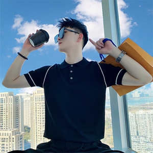 AM151/特P68控98夏季社会小伙短袖上衣薄款潮流半袖T恤毛衣男白首图片