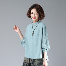 2021春秋季时尚个性减龄宽松优雅气质百搭潮流舒适棉麻通勤衬衫，女装衬衫，叶笙衣