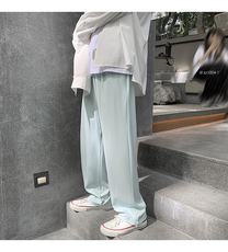 夏季拖地冰丝西裤宽松直筒超薄垂感拖地裤XZ1004-1KZ1668P35控，男装休闲裤，星座715