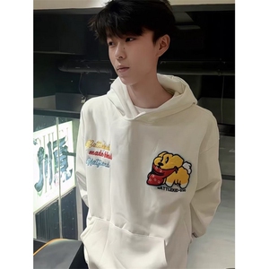 新款时尚卡通小新卫衣男连帽秋冬重磅情侣百搭帽衫上衣 WHT222图片