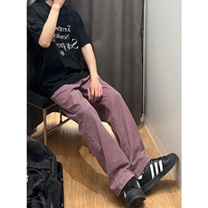 紫色牛仔裤男修身直筒美式高街vibe裤子高个子1007-LLNZ01-特P48，男装牛仔裤，星座1007（原301D）