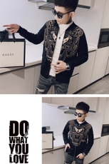 2021春款社会风小伙针织开衫拉链外套修身长袖翻领毛衣V1023-P95，男装针织衫/毛衣，星座308A