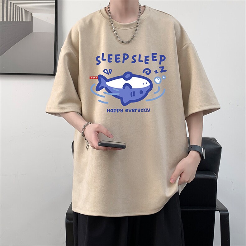 麂皮绒短袖t恤男大码半袖男 JD82453-P25图片