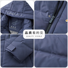 冬雪中白鹅绒可脱卸帽御寒加厚高端潮服羽绒服防寒面包服短款外套，男装羽绒服，钱塘6003（原4033）