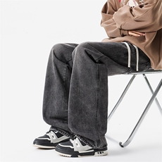 8XL-M牛仔裤美式潮牌复古水洗做旧特大码直筒宽松长裤NZ9009/P58，男装牛仔裤，电商B238