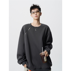HW2513-特P45控78面布54.2棉45.8聚酯圆领领情侣卫衣宽松外套男图片