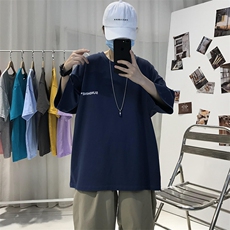 T06常年款男士休闲字母印花T恤衫外套圆领半袖五分袖TEE男女中性，男装T恤，星座115A-3
