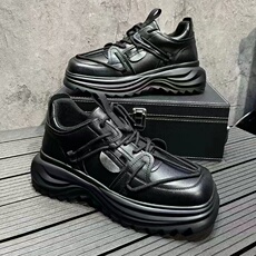 方头皮鞋男秋季新款厚底增高休闲皮鞋男，男鞋皮鞋，星座1407-6