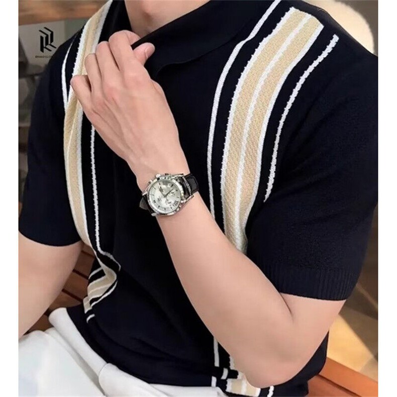 夏季冰爽半拉链短袖Polo衫男士菠萝格提花条纹翻领针织T恤TB299,男装T恤,星座1116A（原606A-3）