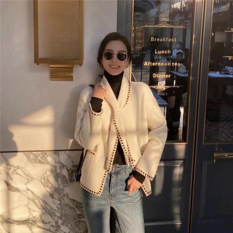 新款兔耳朵水晶貂外套，黑白两个色，有质感，其它，CHERRY·印