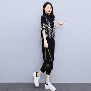 休闲套装女士2022夏季新款韩版宽松减龄大码显瘦时尚两件套图片