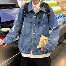 现货2025新款秋装牛仔夹克破洞1611B-NZ01-P48，男装夹克，星座1611B