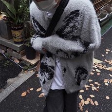 美式高街蝴蝶提花拉链开衫毛衣男女秋冬慵懒宽松针织衫MY312，男装针织衫/毛衣，星座1116A（原606A-3）