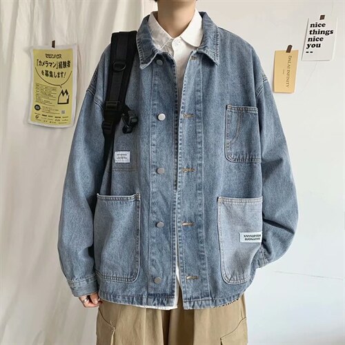 痞帅春秋牛仔外套男潮流百搭褂子韩版上衣服潮牌男夹克JK933-P60