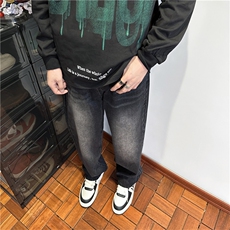 k1093-p45-控68M-5XL现货磨白渐变宽松cleanfit牛仔裤，男装牛仔裤，星座116