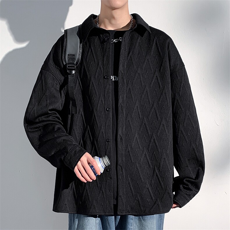 特批35无差价2024春季港风设计感休闲翻领外套男衬衣上衣C2509，女装短外套，电商A001-1