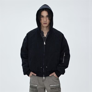 美式复古解构连帽工装外套男街头座山雕水洗夹克310A-4-B939-P100图片