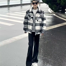 青少年小香风外套潮高级感男女生韩系穿搭春秋痞帅翻领美式夹克，男装夹克，星座506A