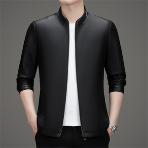 皮夹克男士2025年秋季真皮新款潮流立领派克服商务休闲皮衣外套男