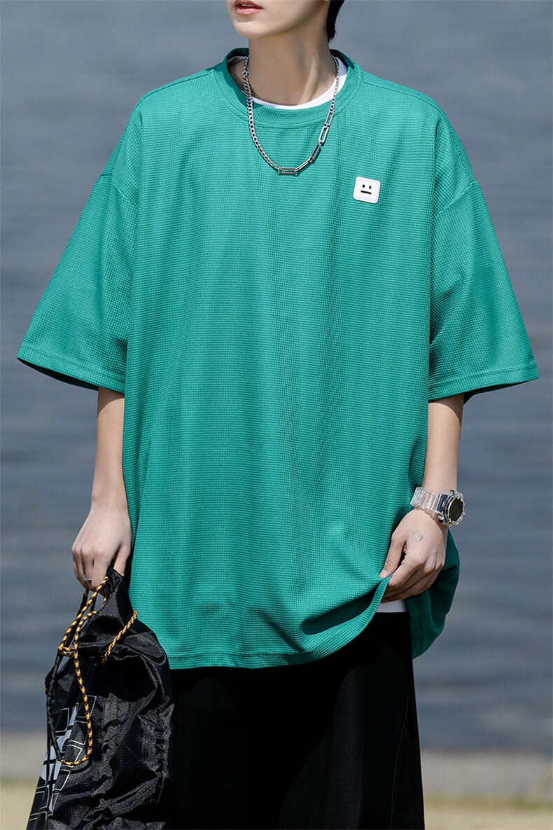 8XL-M重磅！特大码T潮牌上衣男中性华夫格短袖T恤DX304P25控39,男装T恤,电商D206-1