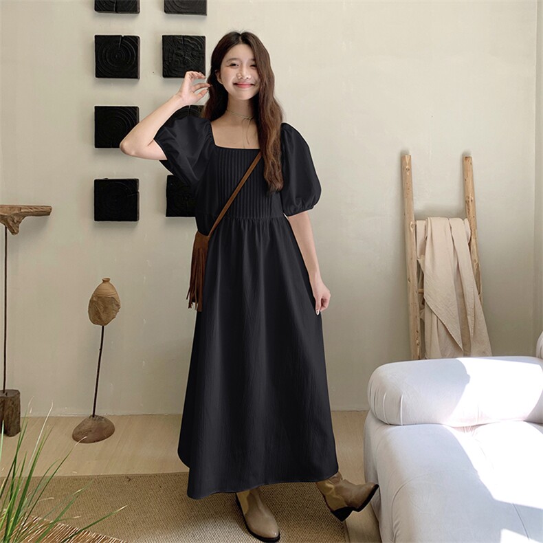 【大货已出】2025夏季新款法式褶皱连衣裙2C127-9916-P110-控160,女装连衣裙,2C127