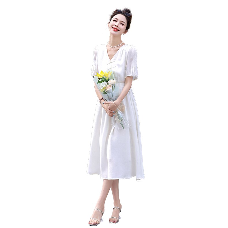 【现货】纯色天丝连衣裙中长款2024夏季新款,女装连衣裙,C位