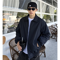 藏青色美式飞行员夹克棉衣男秋冬季工装短款外套翻领棒球服特P，男装夹克，电商C307
