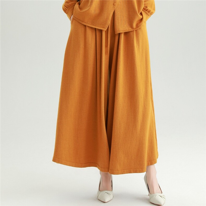 2025秋冬百搭时尚简约松紧宽松裤裙，女装休闲裤，雅之冉羊绒
