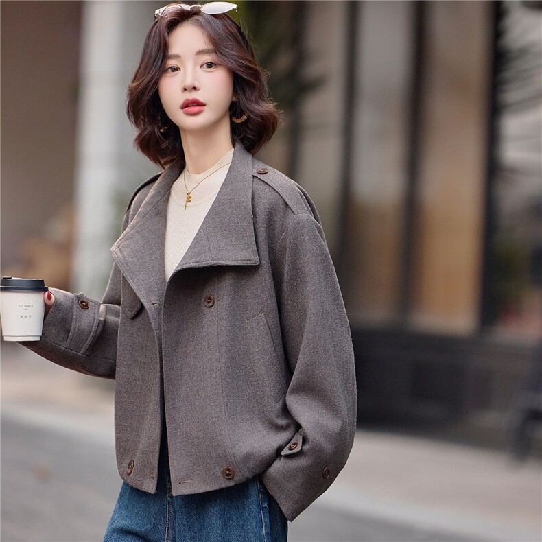 夹棉加厚复古大衣女宽松显瘦百搭年轻2025秋冬款时尚保暖外套,女装棉衣/棉服,靓衣阁