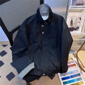 格纹拼接假两件棉服外套男女冬季保暖棒球服夹克翻领W6853-P65图片