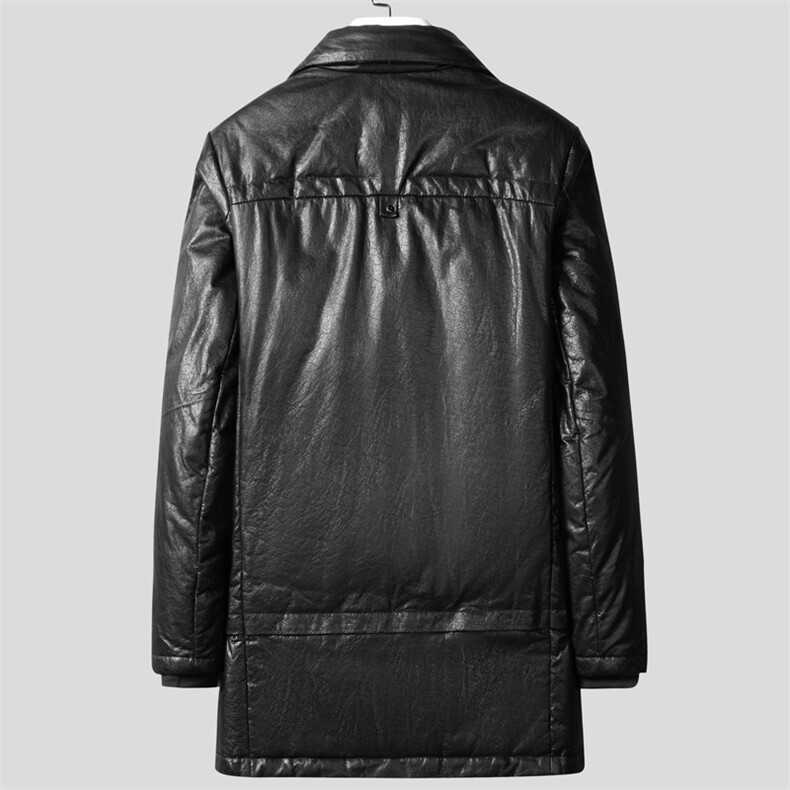W21128海宁皮衣男头层牛皮白鸭绒羽绒服皮风衣冬保暖P760,男装皮衣,电商B360