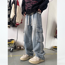 重工设计牛仔裤男女同款休闲水洗牛仔裤B327-N102-P68，男装牛仔裤，电商B327
