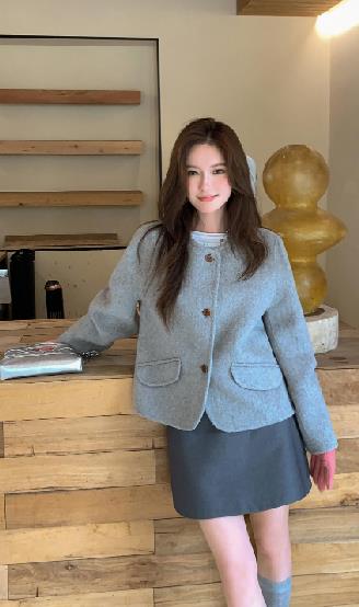 2025新款毛呢外套女秋冬季长袖宽松高级感斗篷大衣,女装毛呢外套,宸诺服饰