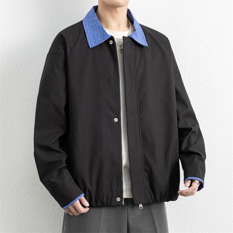美式格子拼接cleanfit外套男设计感小众高级夹克JK265-P70,男装夹克,星座308B-2