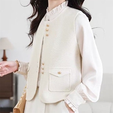 2025年秋季女士金丝小香风马甲，女装针织衫/毛衣，萱芳婷羊绒