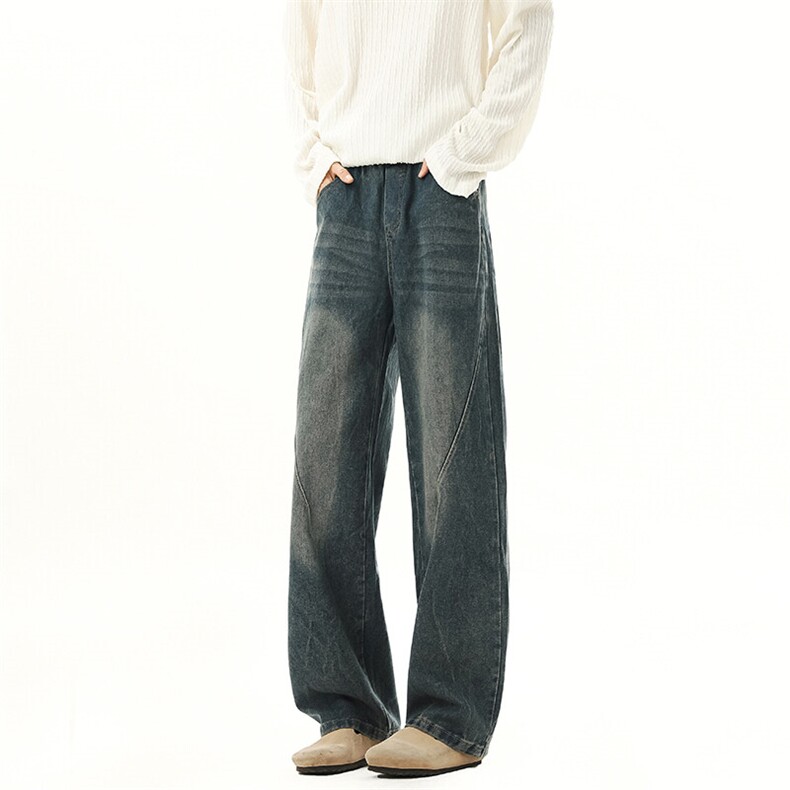 高品质现货春夏微喇牛仔裤男宽松直筒美式休闲裤子-P60-限价78，男装休闲裤，星座310A-1