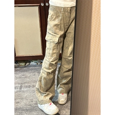 【有货的】杏色扎染工装裤男女美式复古大口袋裤子G810LL-特P58，男装工装外套，星座1007（原301D）