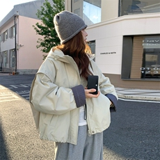 【新品】格子撞色龟背派克羽绒服(90绒)2C016-9045-P285-K418，女装羽绒服，2C016
