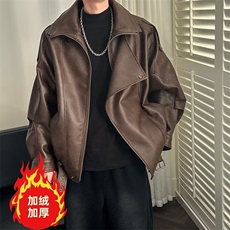 翻领皮衣外套欧美风痞帅街头机车加绒夹克衫RY1027-P95，男装夹克，星座1001-1
