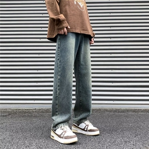 美式高街牛仔裤男女 潮牌个性显高休闲裤N1086/P47图片