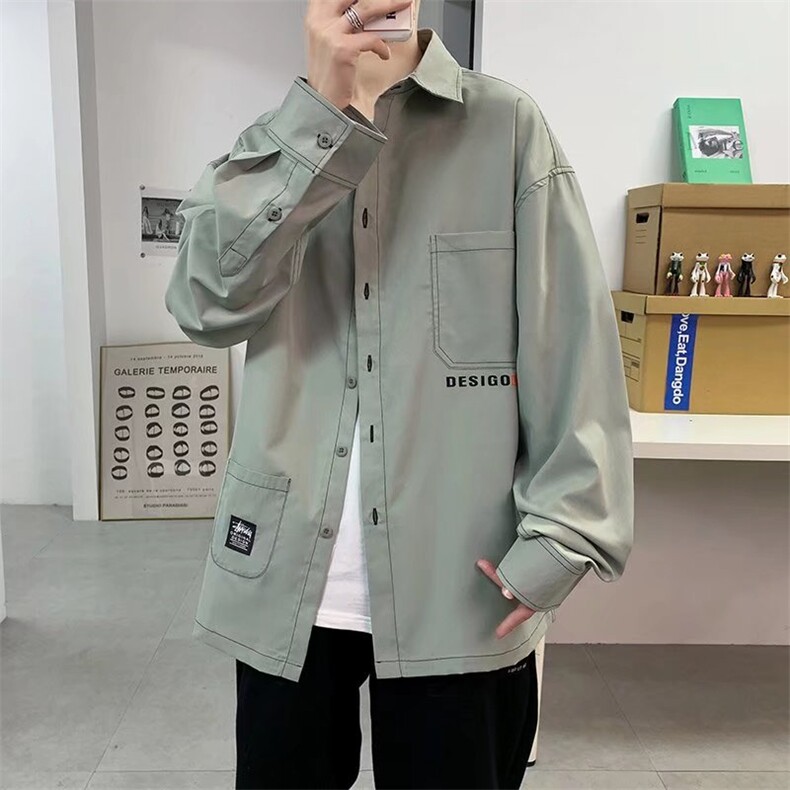 长袖衬衫春款男港风潮流C2116P40,男装衬衫,星座1116-2