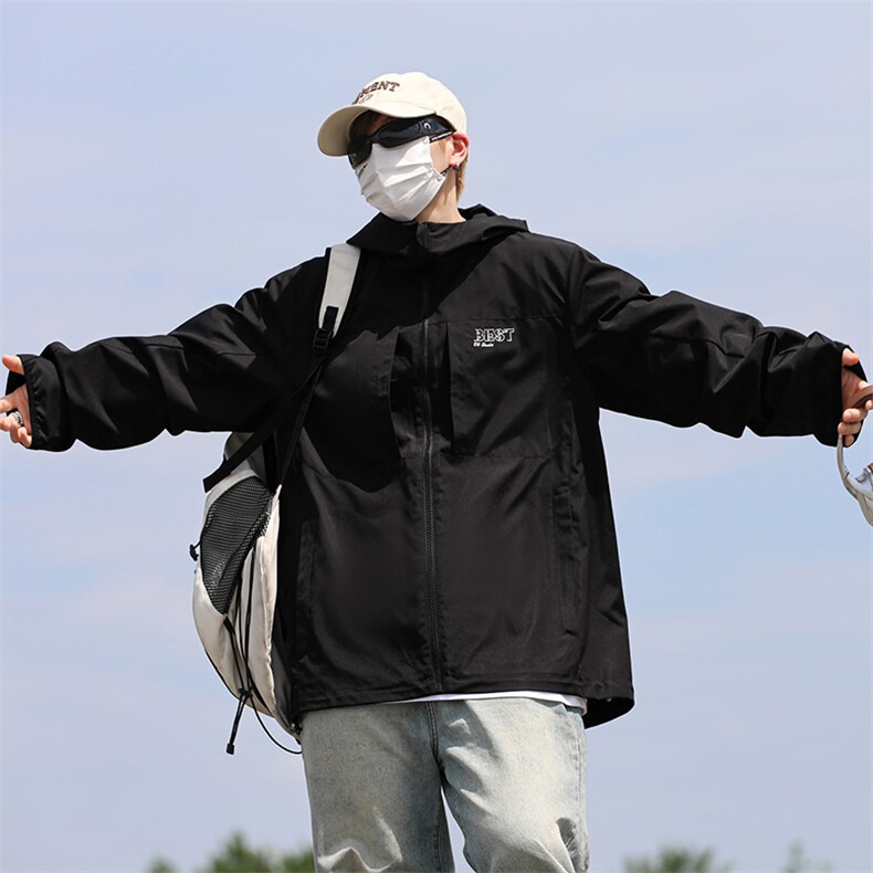 2024秋季新款连帽防水冲锋衣户外情侣外套J5036-P90控128,女装短外套,星座810(原QT5070)